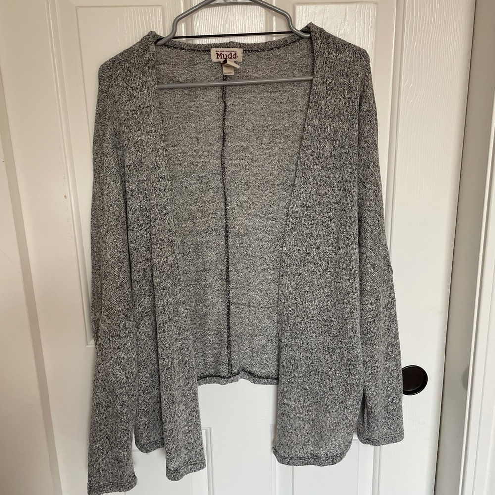 Mudd Heather Gray Cardigan Size Large
